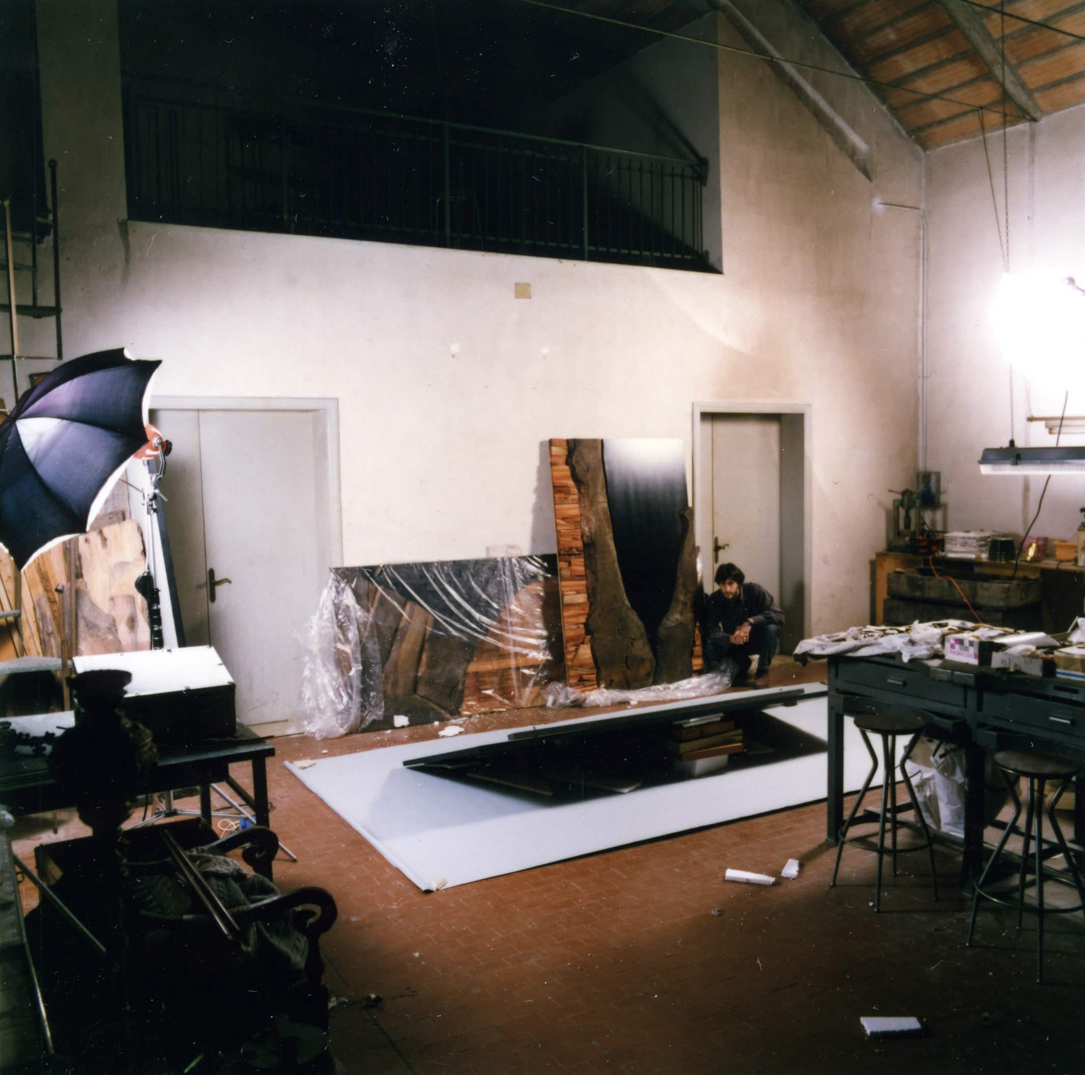Giovanni as a young man in his workshop